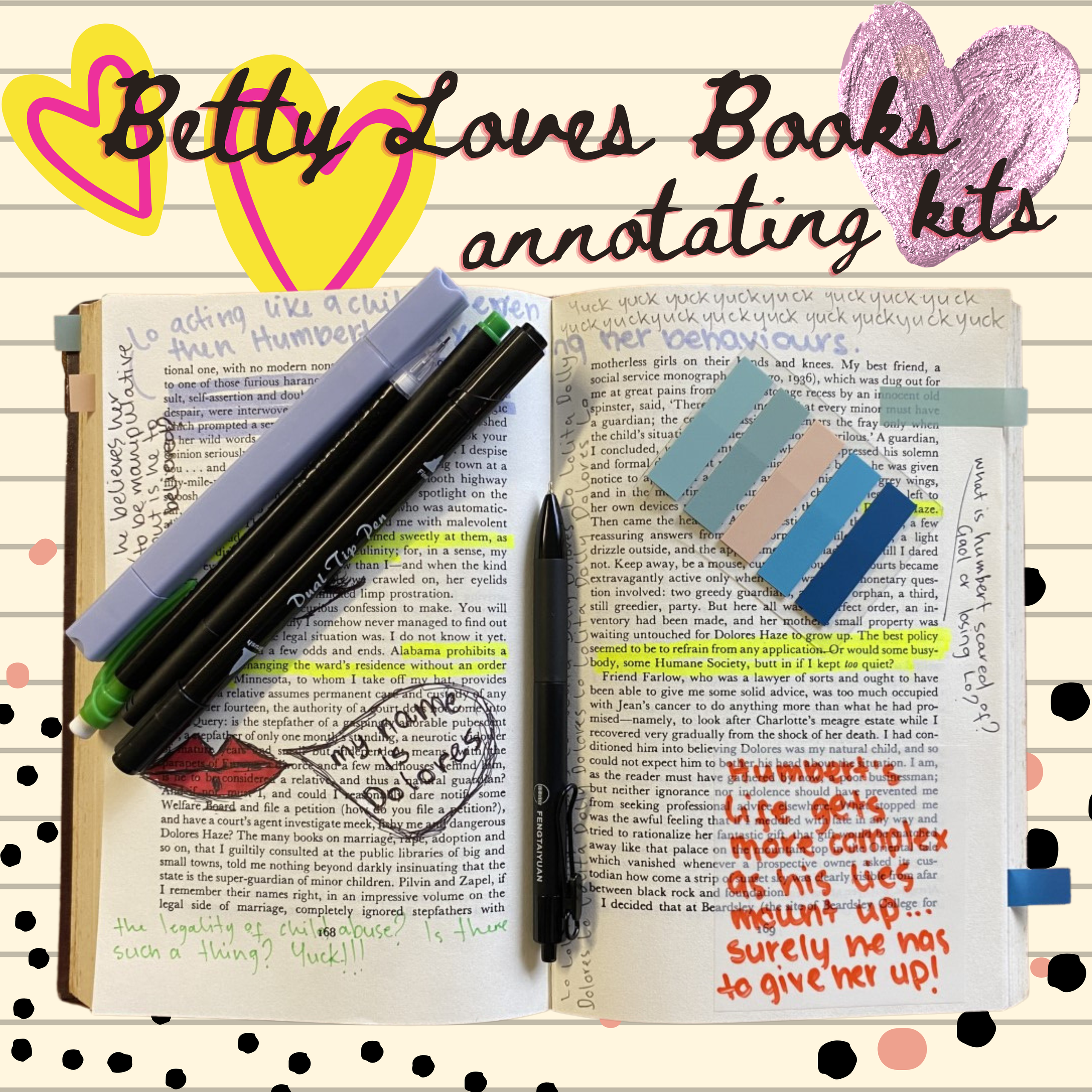 Book & Pens - Bookish Annotation Sticker